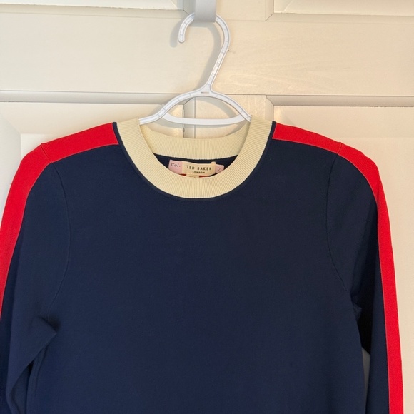 Ted Baker London Color Block Ribbed Long Sleeve Midi Dress 45238 - Picture 3 of 9